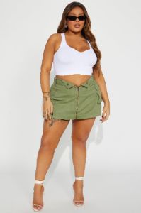 Show You Around Foldover Skort - Olive sold by Fashion Nova