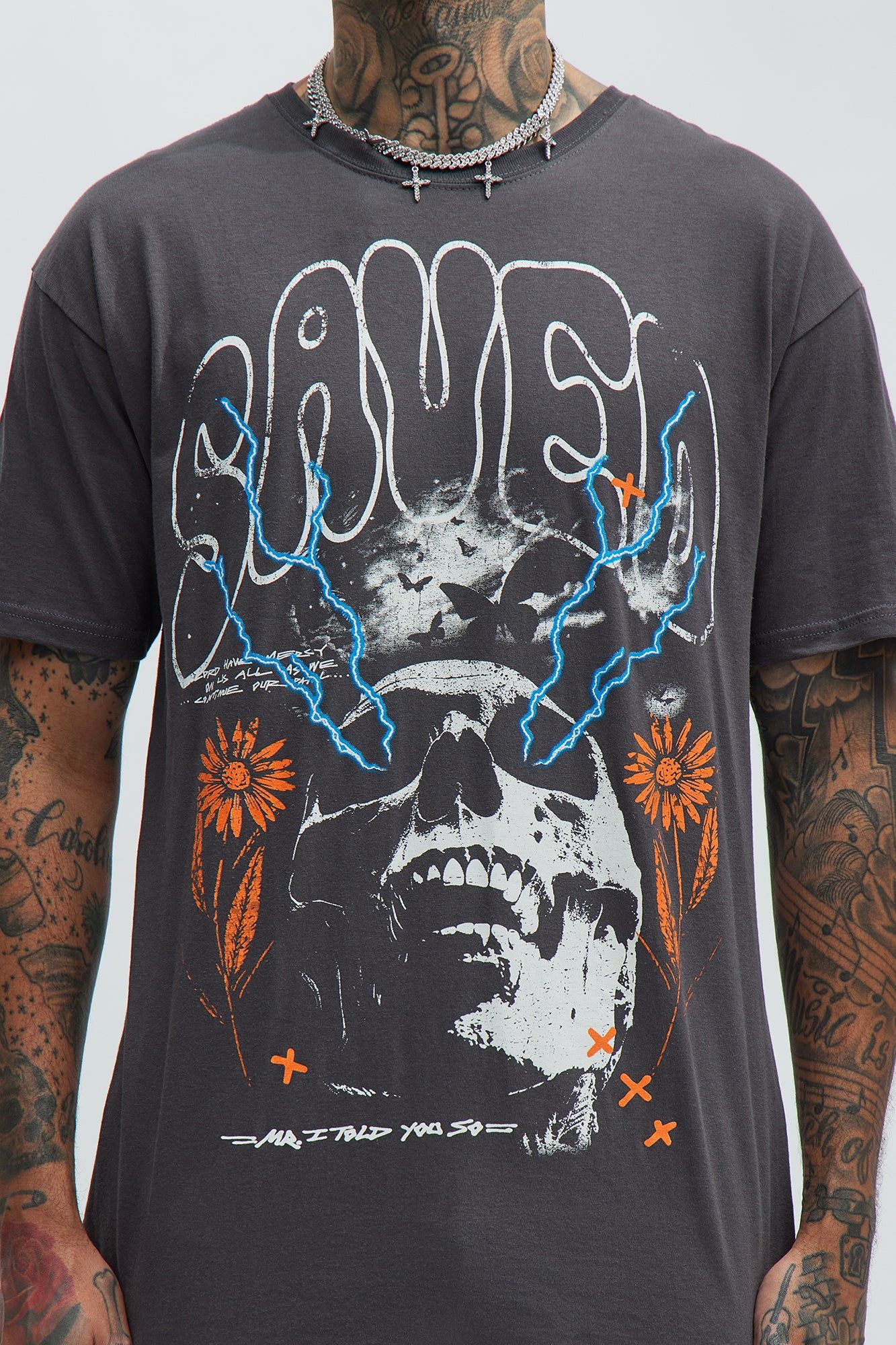 Saved Savage Short Sleeve Tee - Charcoal sold by Fashion Nova product image thumbnail 3