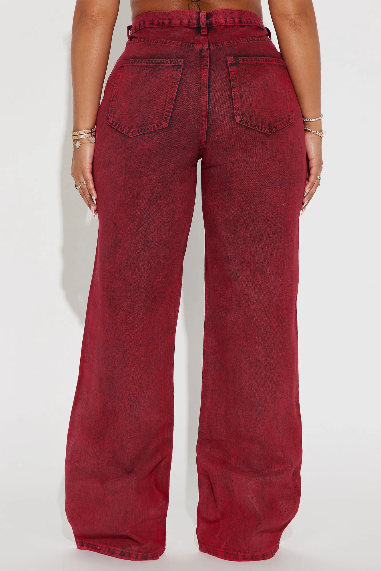 Red Hot Coated Wide Leg Jeans - Red sold by Fashion Nova product image thumbnail 3