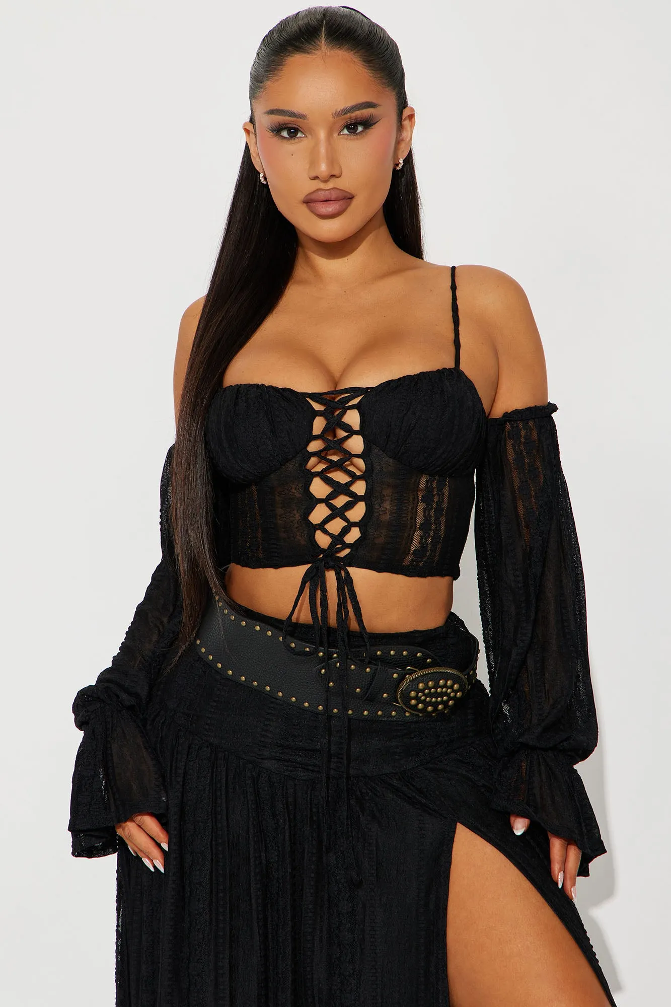 Bella Jean Lace Maxi Skirt Set - Black sold by Fashion Nova product image thumbnail 2