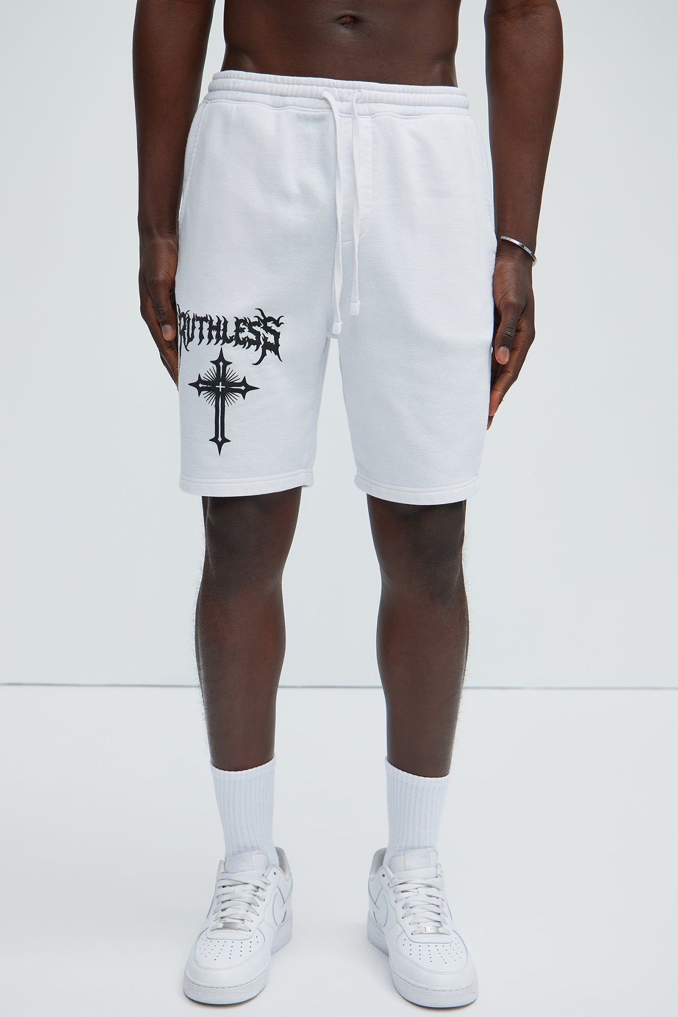 Righteous And Ruthless Sweatshort - White sold by Fashion Nova