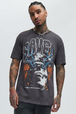 Saved Savage Short Sleeve Tee - Charcoal sold by Fashion Nova