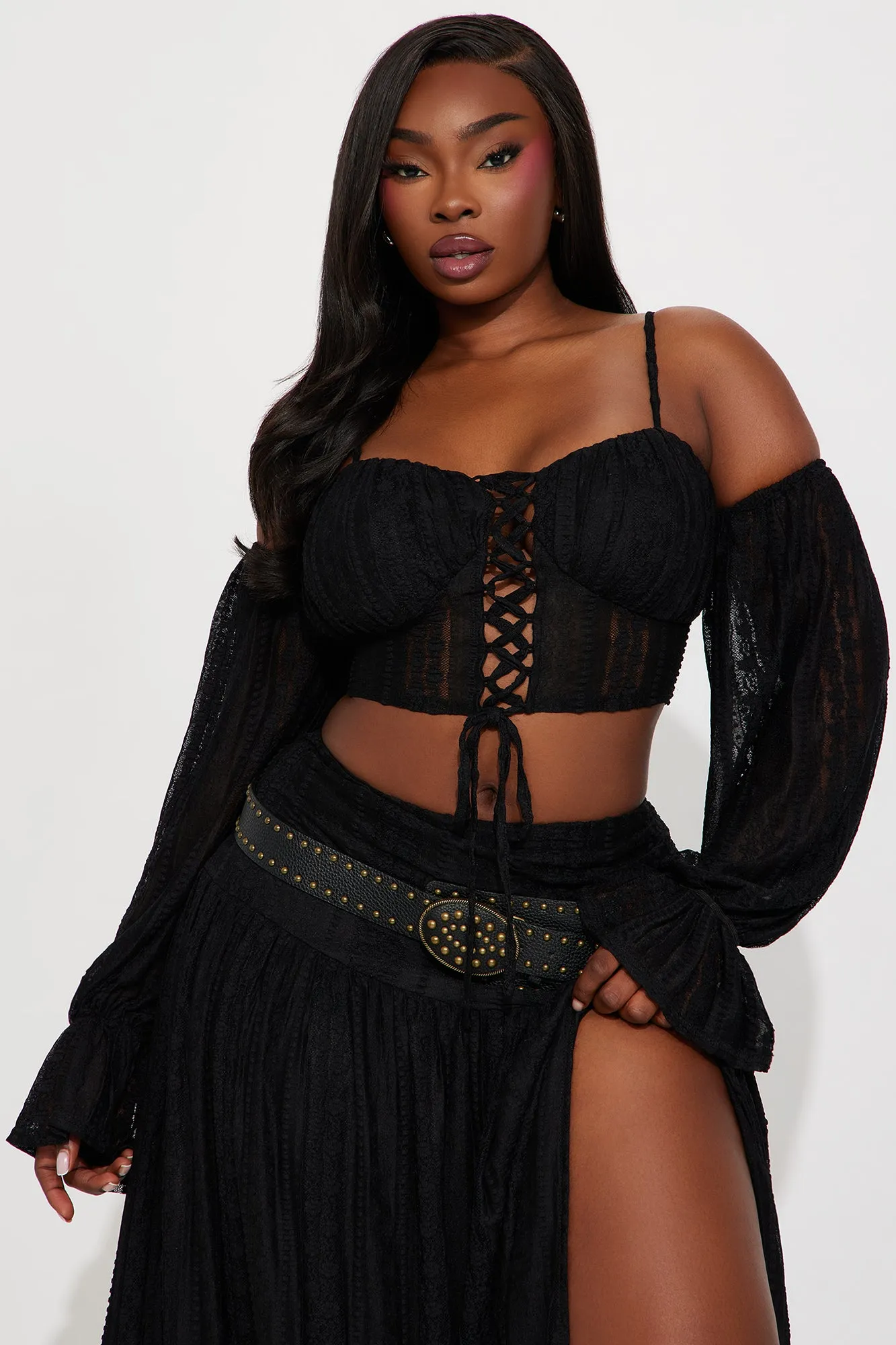 Bella Jean Lace Maxi Skirt Set - Black sold by Fashion Nova product image thumbnail 5
