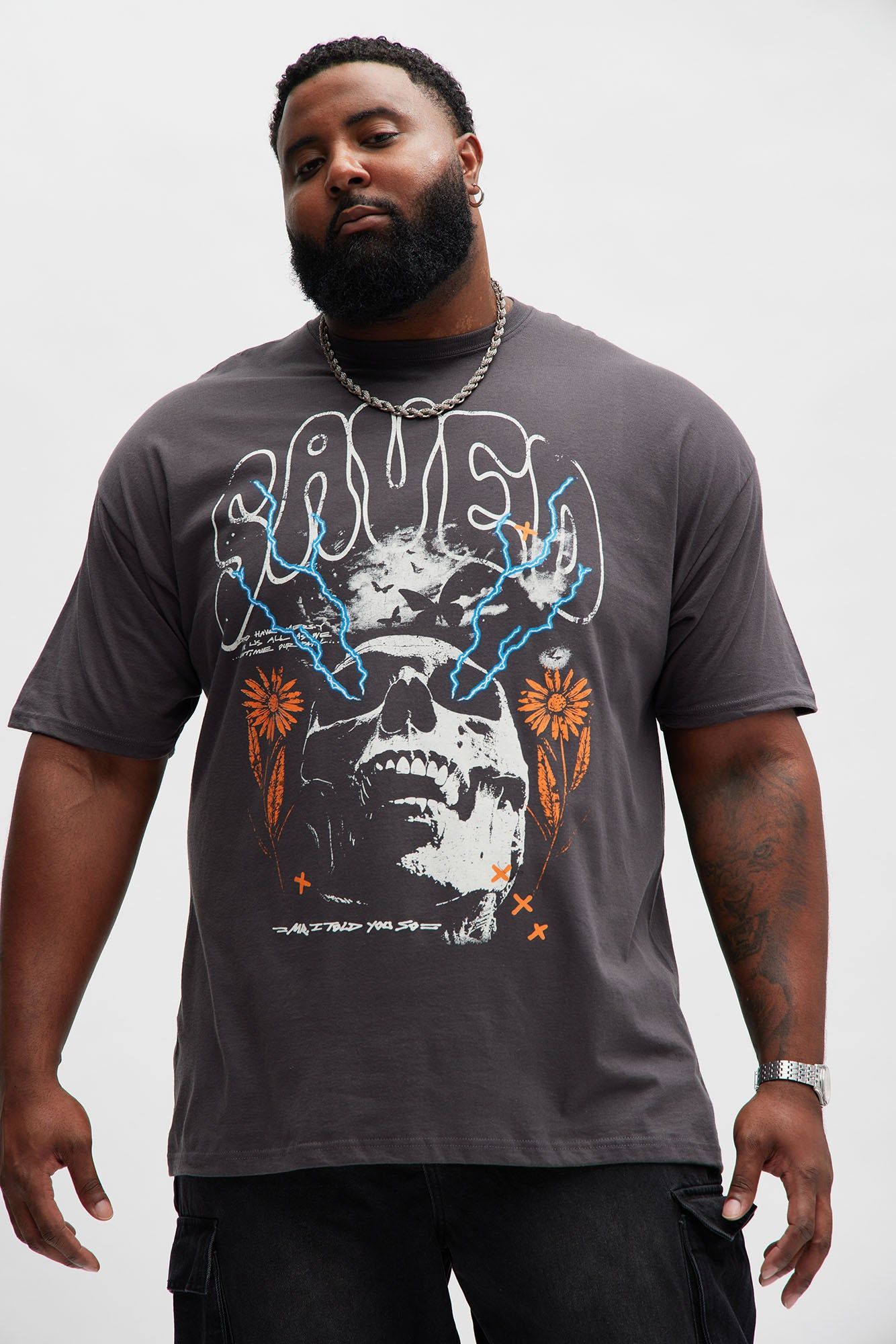 Saved Savage Short Sleeve Tee - Charcoal sold by Fashion Nova product image thumbnail 4