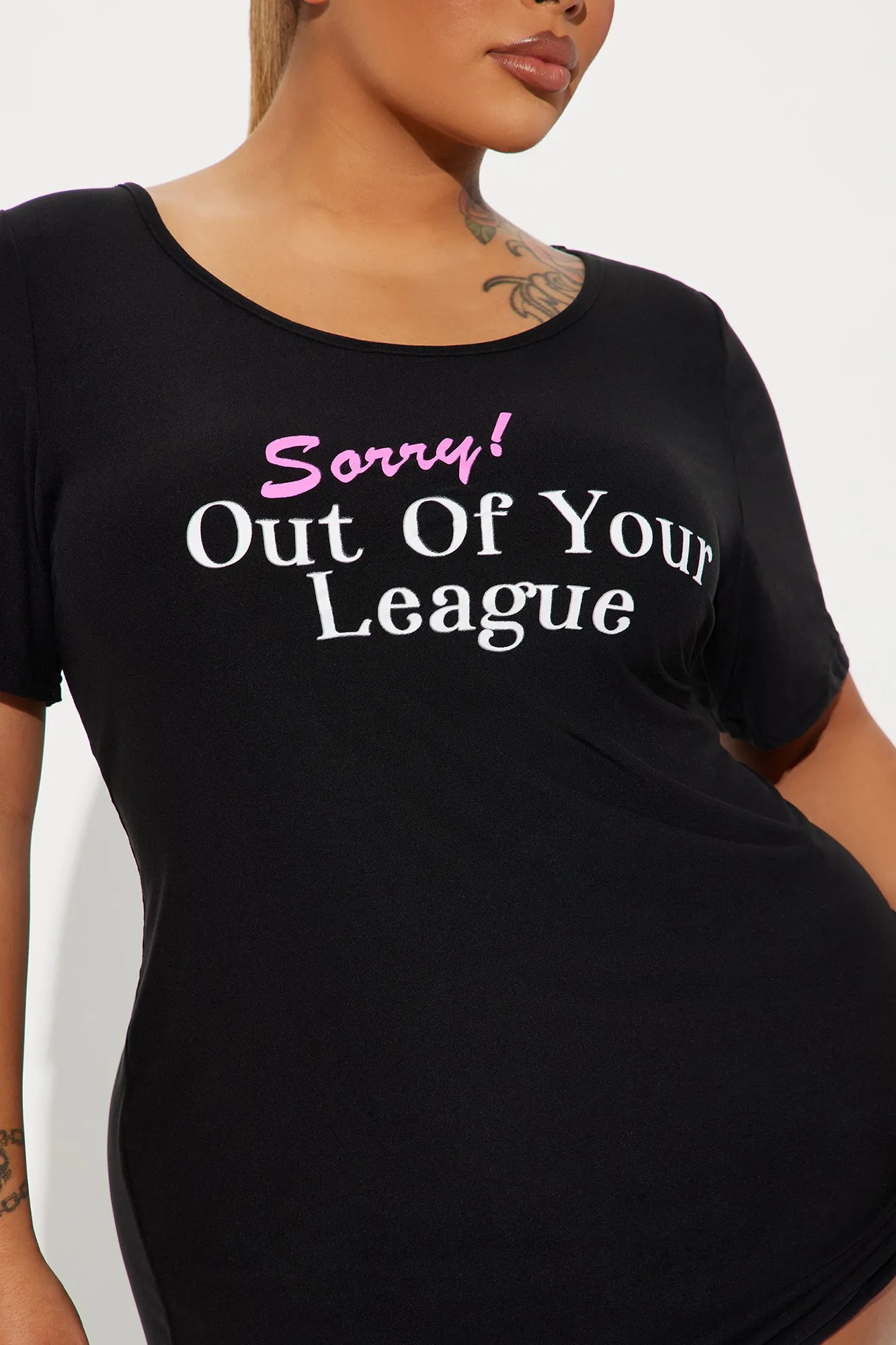 Out Of Your League PJ Sleep Shirt - Black sold by Fashion Nova product image thumbnail 5