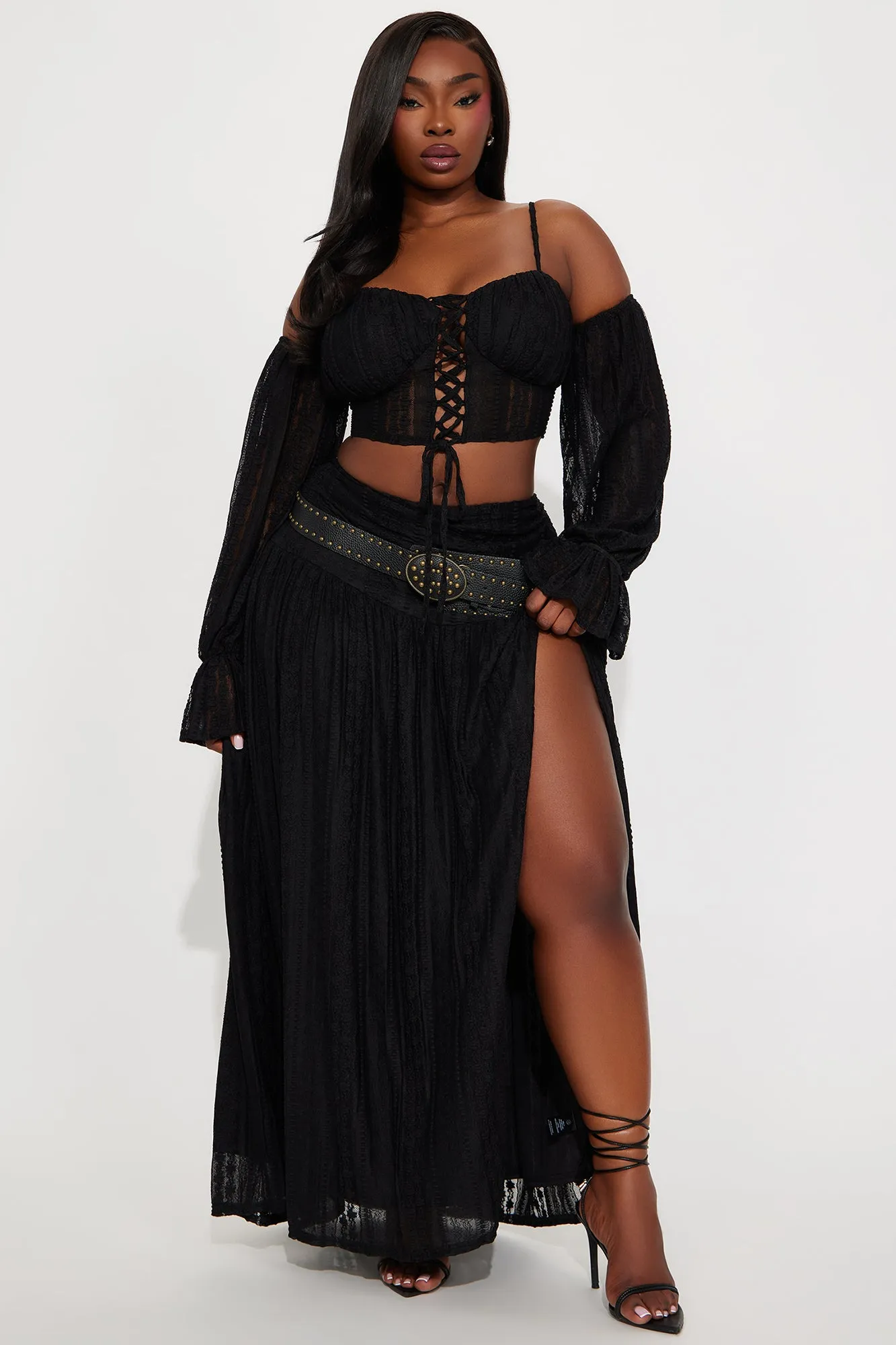 Bella Jean Lace Maxi Skirt Set - Black sold by Fashion Nova product image thumbnail 4