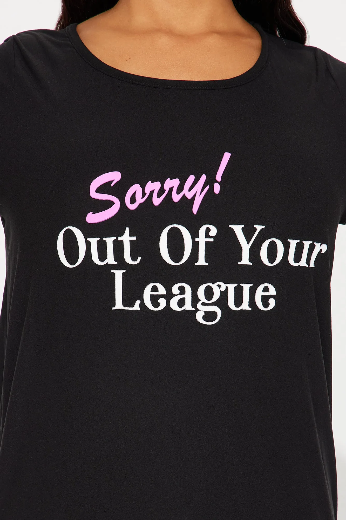 Out Of Your League PJ Sleep Shirt - Black sold by Fashion Nova product image thumbnail 2