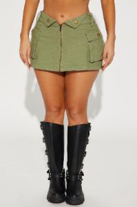 Show You Around Foldover Skort - Olive sold by Fashion Nova