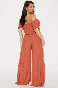 Take Me On A Vacay Pant Set - Rust sold by Fashion Nova