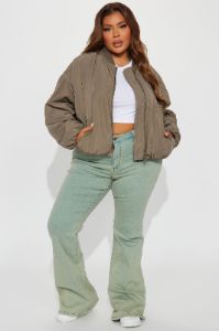 Courtside Cutie Bomber - Taupe sold by Fashion Nova