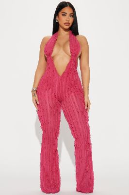 Taking A Trip Jumpsuit - Fuchsia sold by Fashion Nova