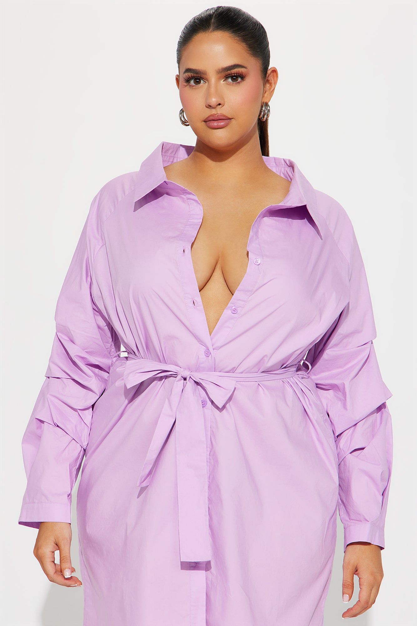 Isabel Shirt Mini Dress - Lilac sold by Fashion Nova product image thumbnail 5