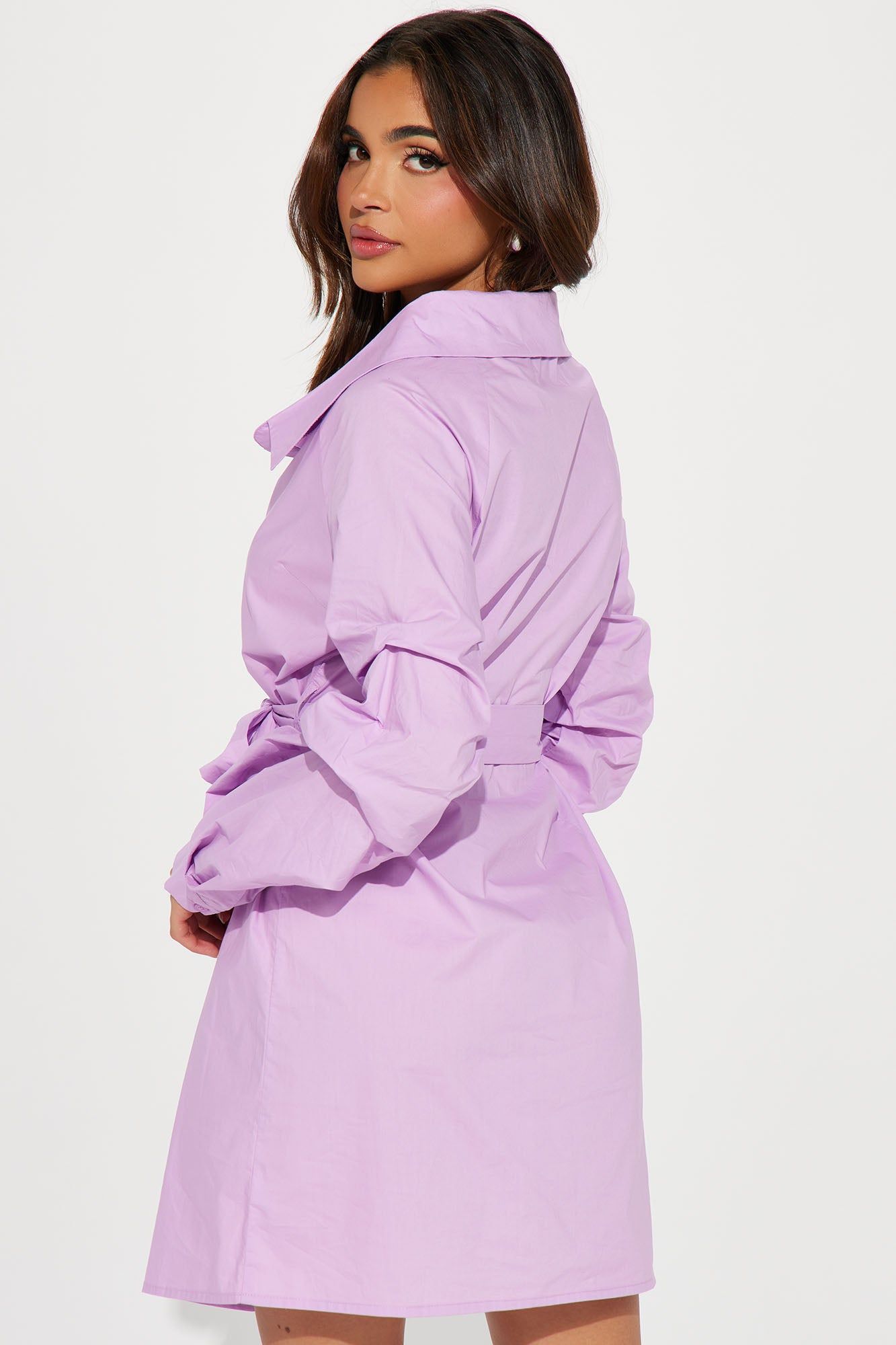 Isabel Shirt Mini Dress - Lilac sold by Fashion Nova product image thumbnail 3