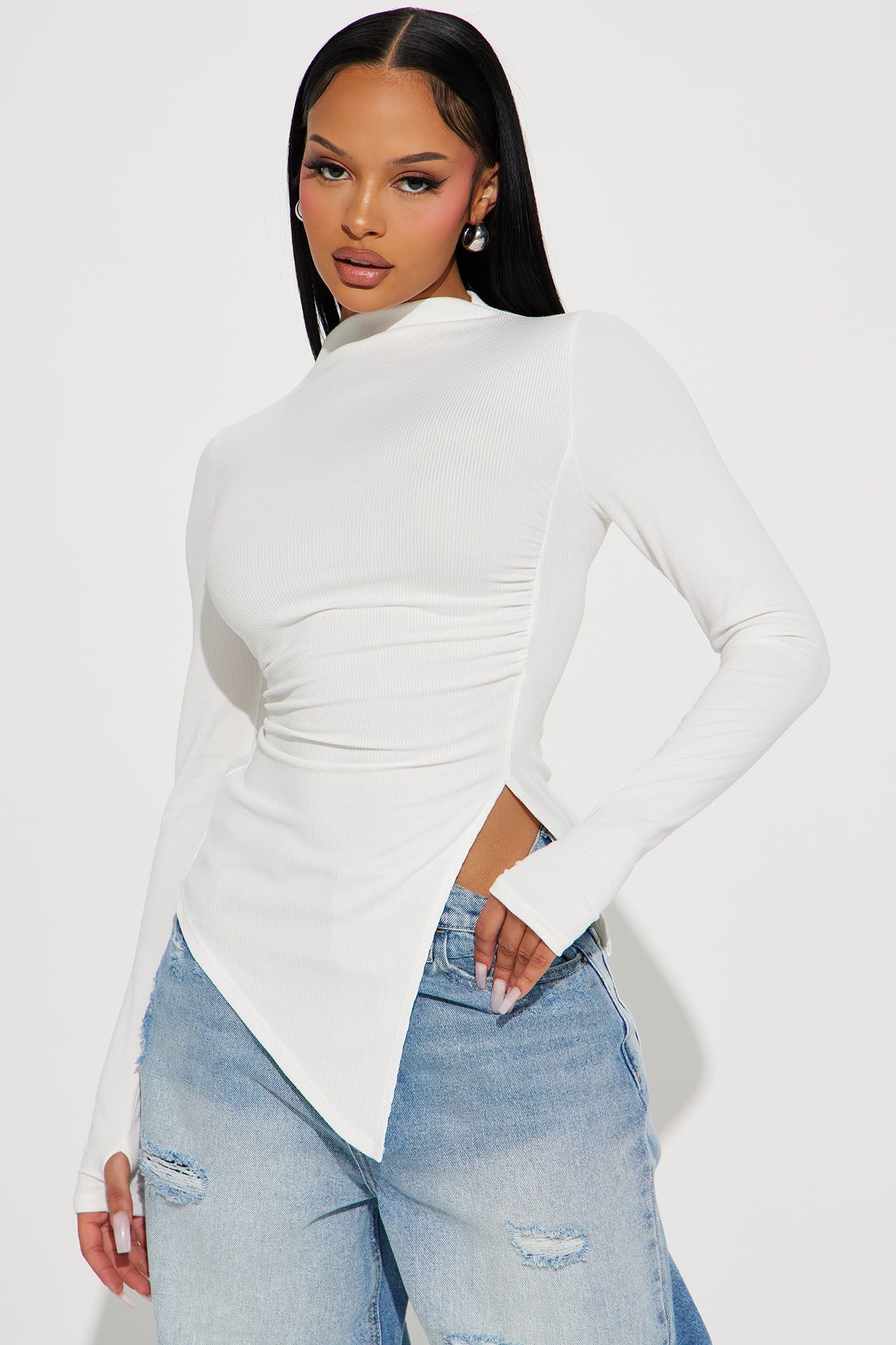 Harmony Ribbed Top - Ivory sold by Fashion Nova