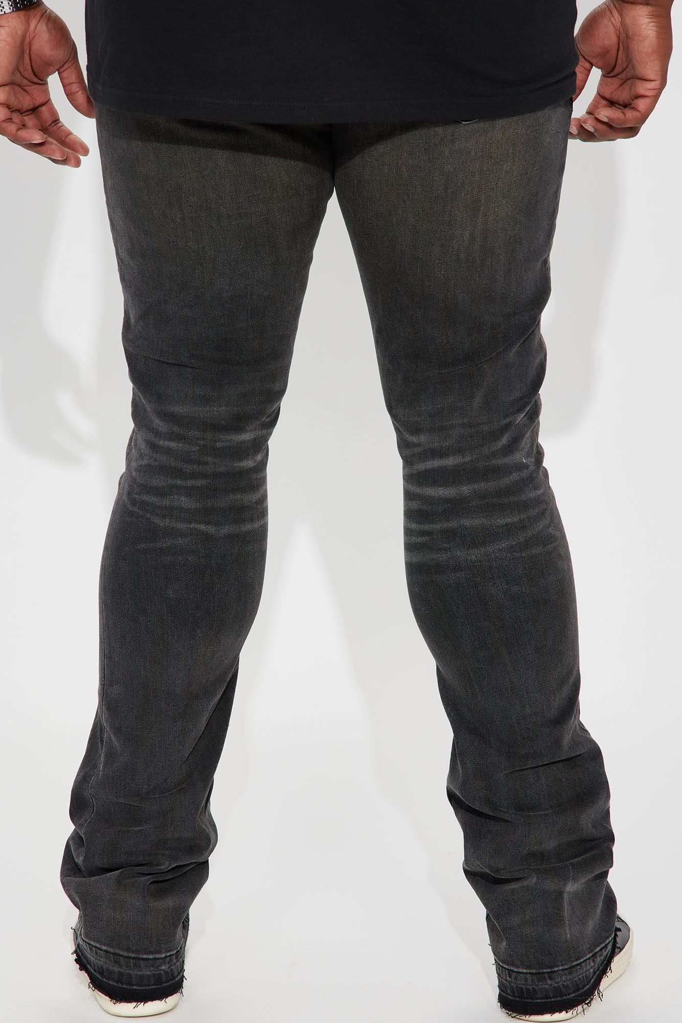 Put Me On Stacked Skinny Flare Jeans - Black Wash sold by Fashion Nova product image thumbnail 7