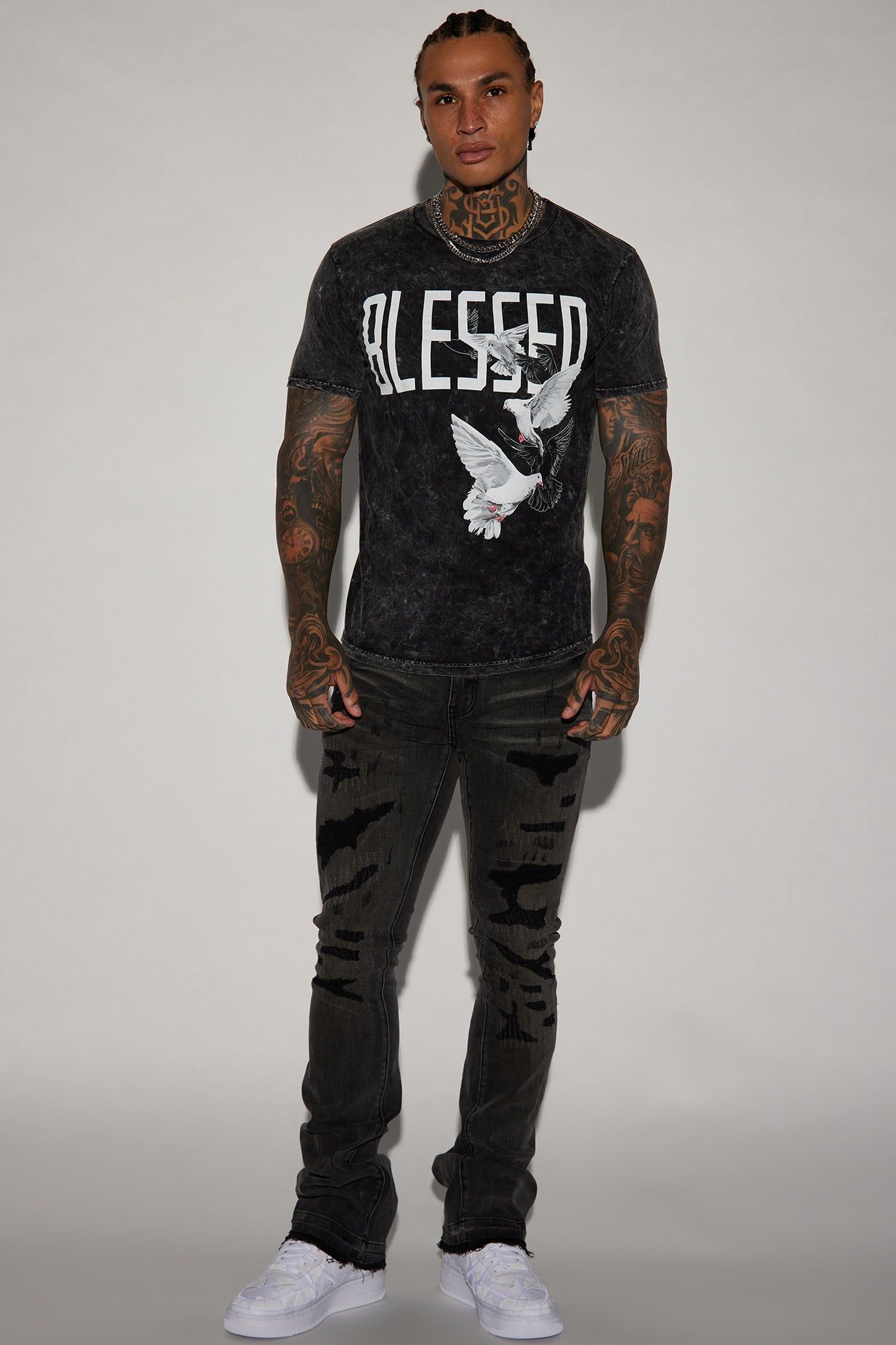 Put Me On Stacked Skinny Flare Jeans - Black Wash sold by Fashion Nova product image thumbnail 3