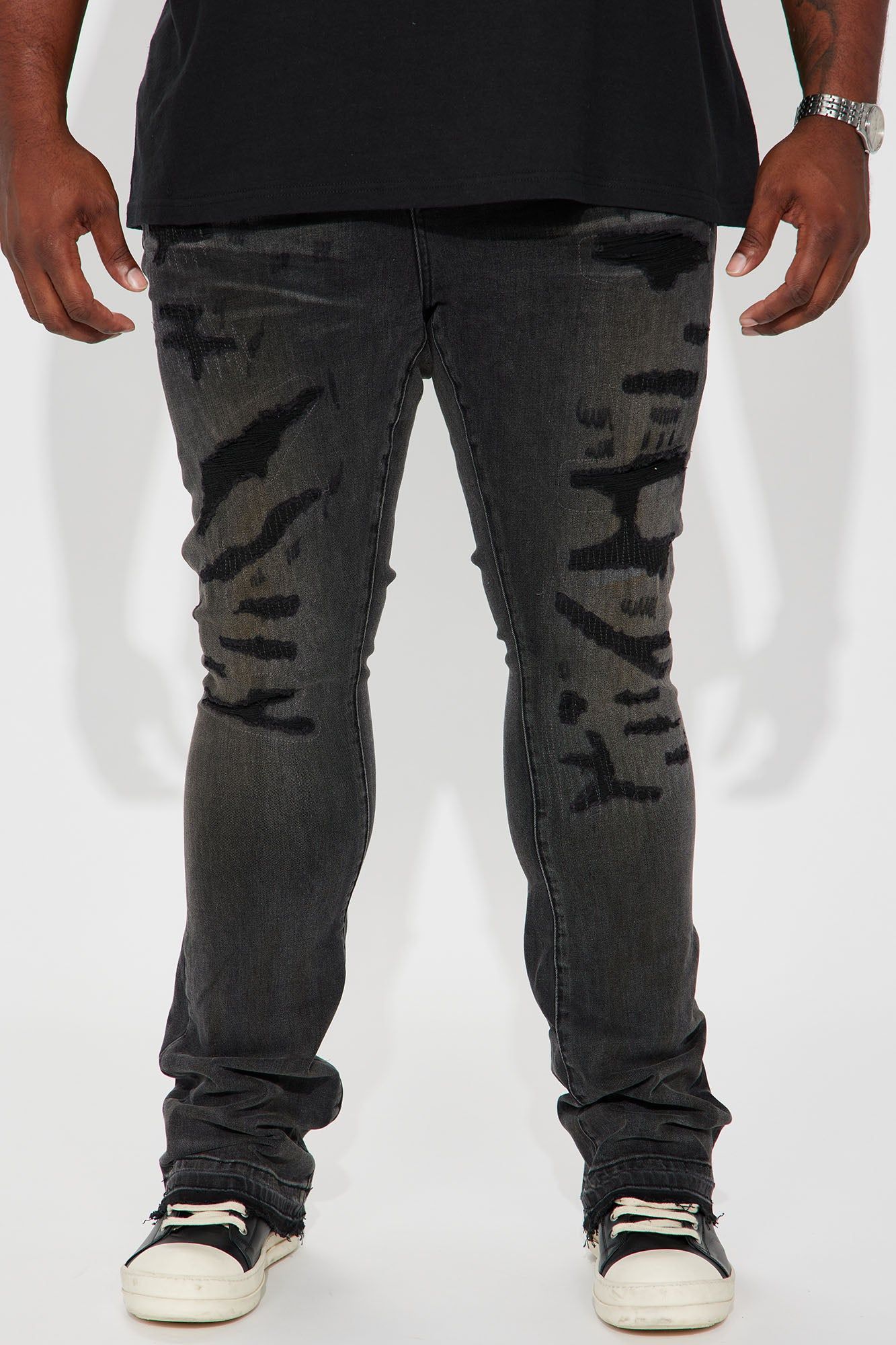 Put Me On Stacked Skinny Flare Jeans - Black Wash sold by Fashion Nova product image thumbnail 2