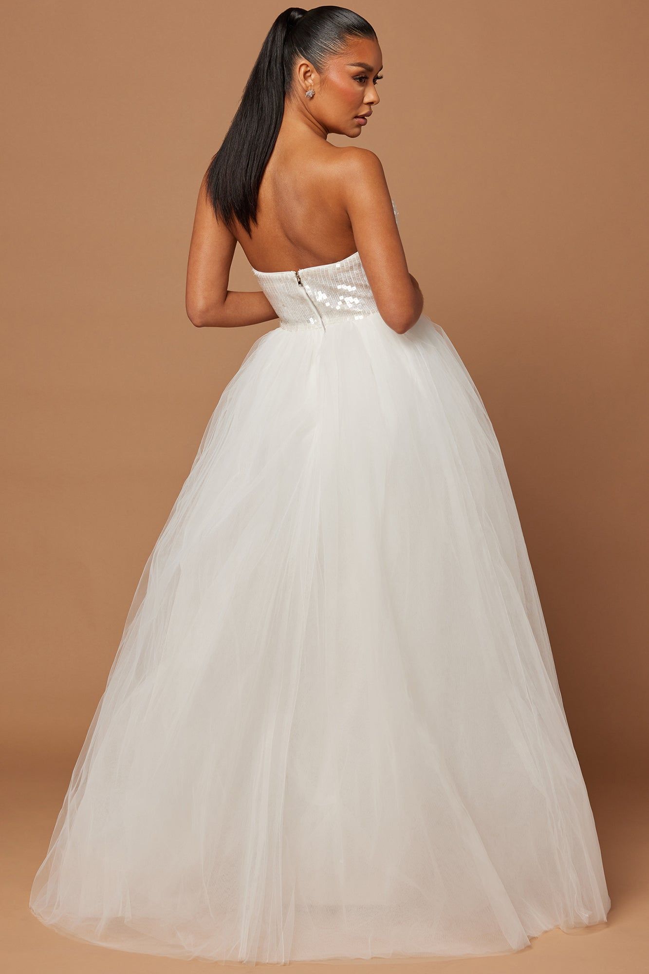 London Sequin Gown - White sold by Fashion Nova product image thumbnail 4