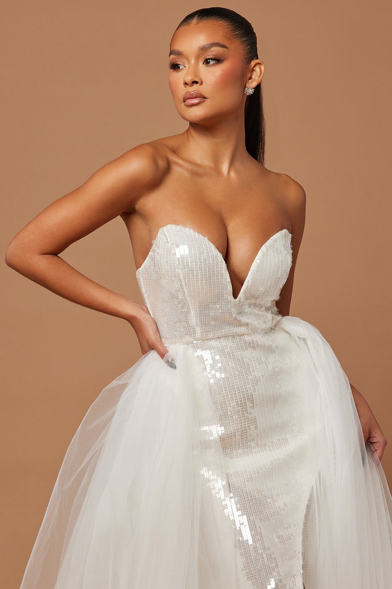London Sequin Gown - White sold by Fashion Nova product image thumbnail 2