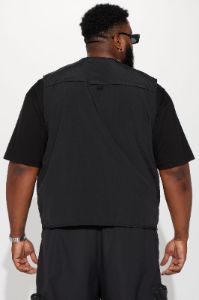 Our Moment Utility Nylon Cargo Vest - Black sold by Fashion Nova