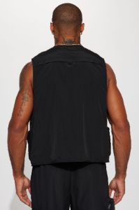 Our Moment Utility Nylon Cargo Vest - Black sold by Fashion Nova