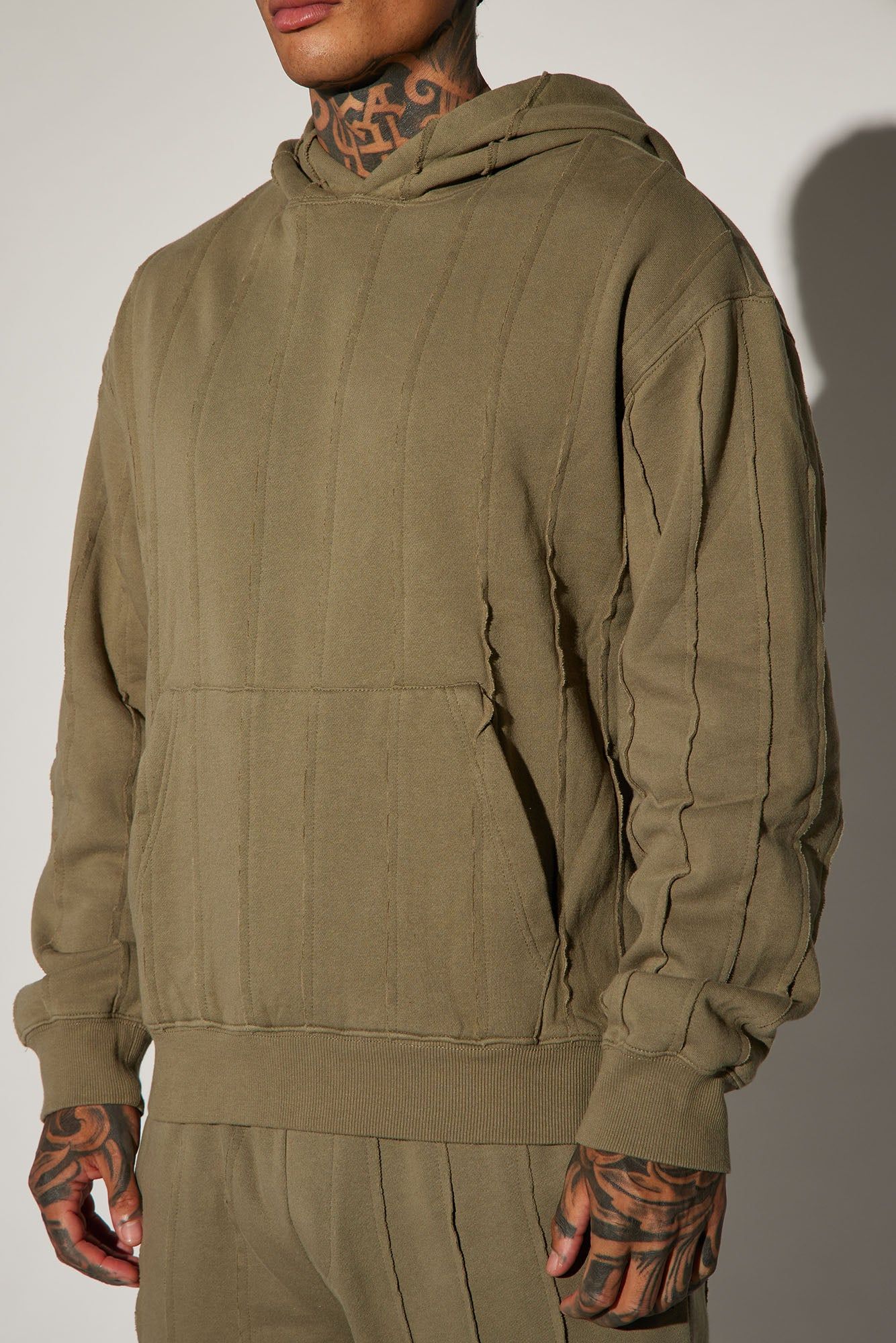 Tyson Row Down Hoodie - Olive sold by Fashion Nova product image thumbnail 3