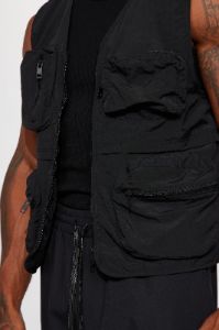 Our Moment Utility Nylon Cargo Vest - Black sold by Fashion Nova