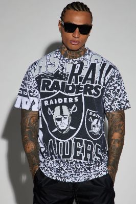 Raiders Out Of Bounds Short Sleeve Tee - Black/combo sold by Fashion Nova