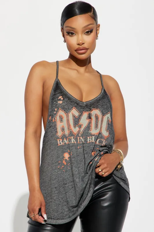 ACDC Burnout Cami - Black Wash sold by Fashion Nova