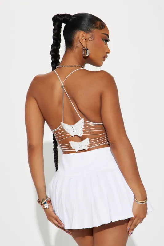 Just Like A Butterfly Skirt Set - White sold by Fashion Nova
