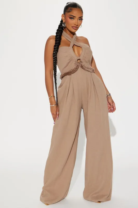 Adira Jumpsuit  - Taupe sold by Fashion Nova