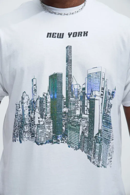 Sketch Of New York City Short Sleeve Tee - White sold by Fashion Nova