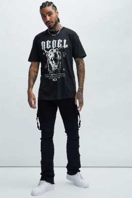 Rebel To Prevail Short Sleeve Tee - Black sold by Fashion Nova