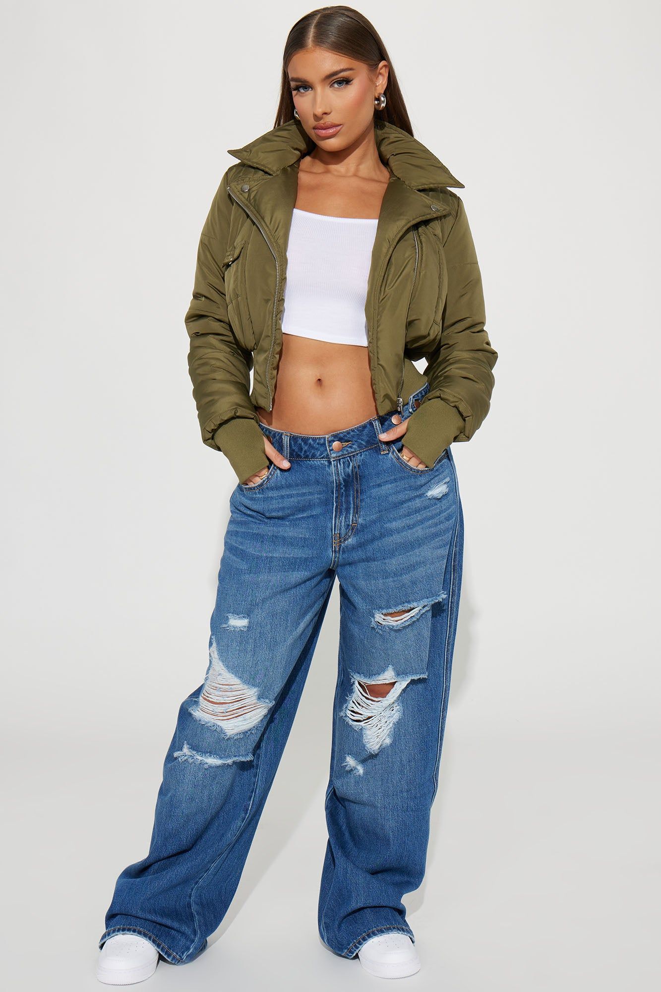 Sydney Street Puffer Jacket - Olive sold by Fashion Nova product image thumbnail 2