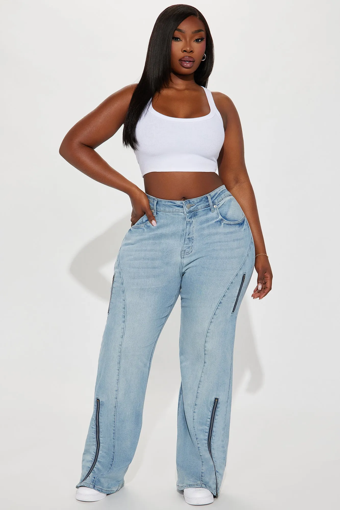 Living Icon Stretch Straight Leg Jeans - Light Wash sold by Fashion Nova product image thumbnail 5