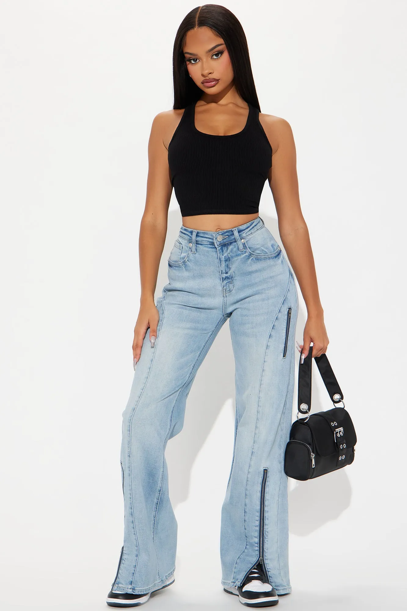 Living Icon Stretch Straight Leg Jeans - Light Wash sold by Fashion Nova