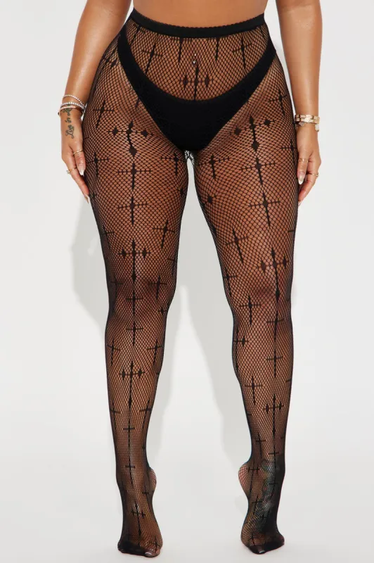 Caught Up Fishnet Tights - Black sold by Fashion Nova