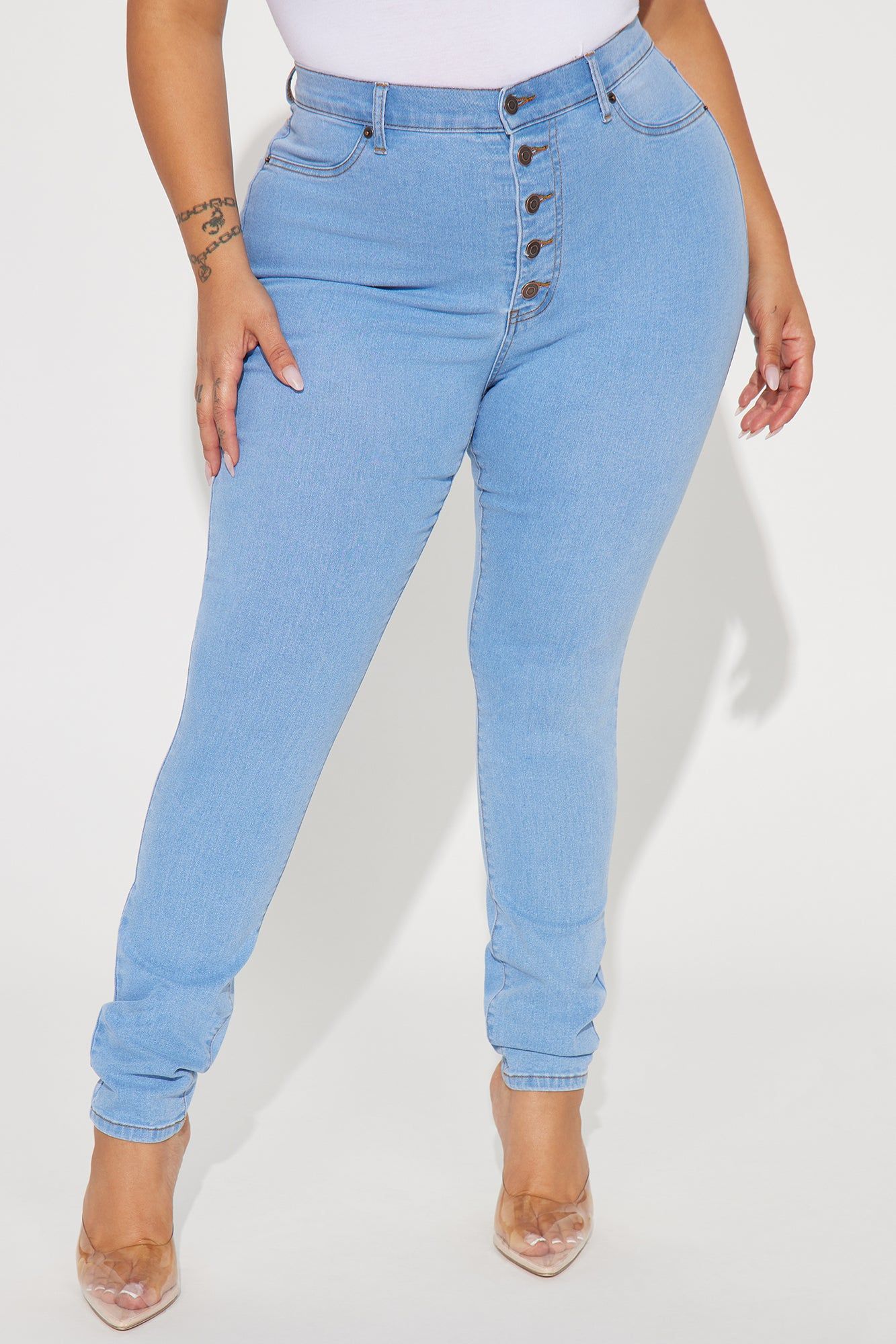 Show It Off Stretch Skinny Jean - Light Wash sold by Fashion Nova product image thumbnail 5