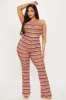 Side By Side Crochet Jumpsuit - Pink/combo sold by Fashion Nova