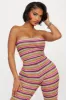 Side By Side Crochet Jumpsuit - Pink/combo sold by Fashion Nova