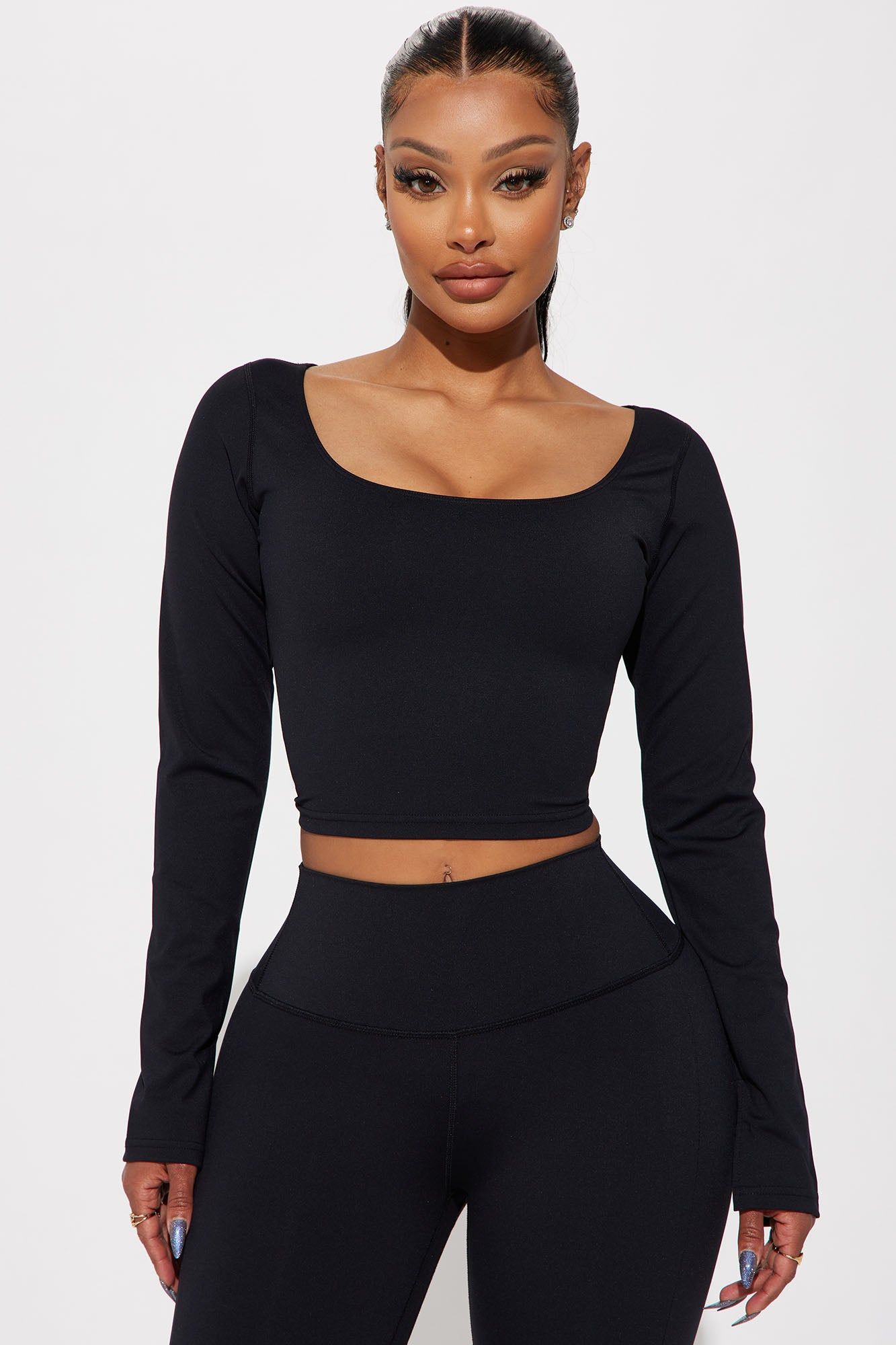 Body Sculpt Active Top - Black sold by Fashion Nova