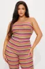 Side By Side Crochet Jumpsuit - Pink/combo sold by Fashion Nova