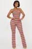 Side By Side Crochet Jumpsuit - Pink/combo sold by Fashion Nova