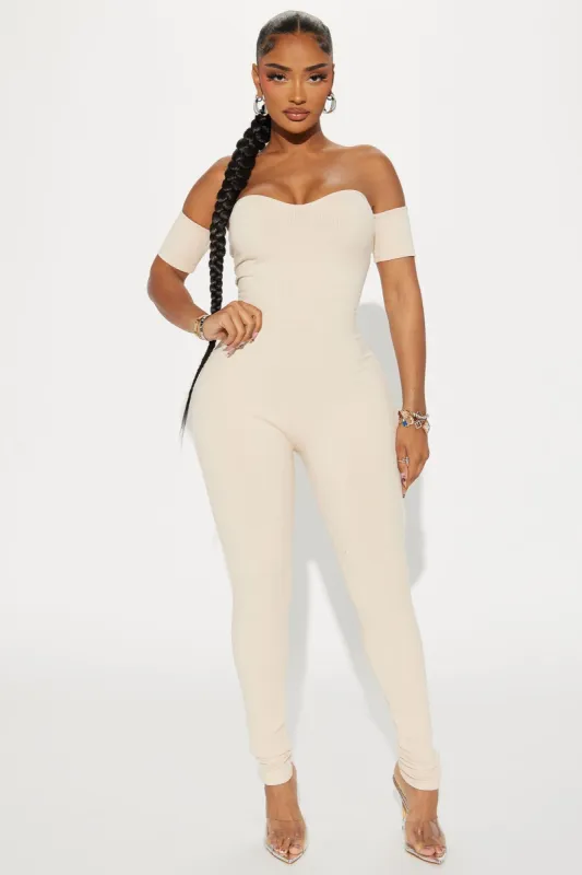Rosalie Snatched Jumpsuit - Cream sold by Fashion Nova