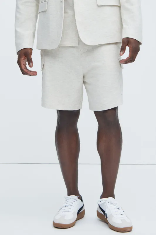 Bahamas Linen Cargo Shorts - Oatmeal sold by Fashion Nova