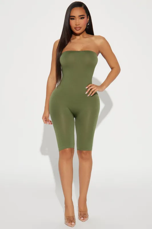 Brynne Seamless Romper - Olive sold by Fashion Nova