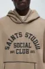 Saints Studio Social Club Hoodie - Taupe sold by Fashion Nova
