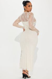 Clara Lace Maxi Dress - Cream/combo sold by Fashion Nova