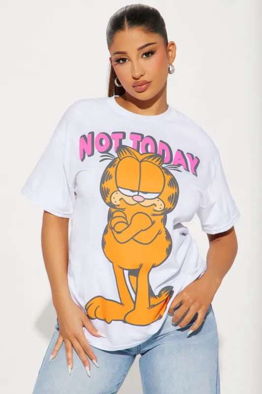 Not Today Garfield Tee - White sold by Fashion Nova