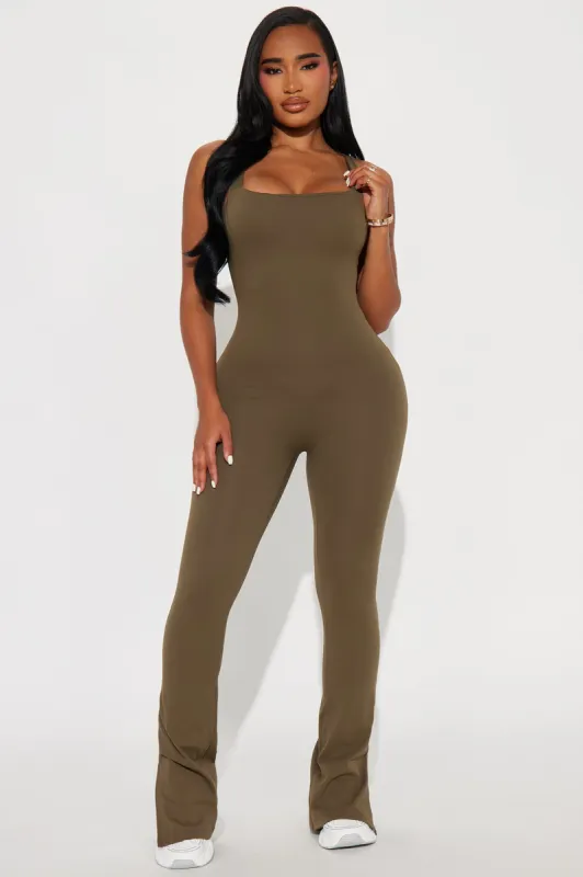 Get To Work Active Jumpsuit - Olive sold by Fashion Nova